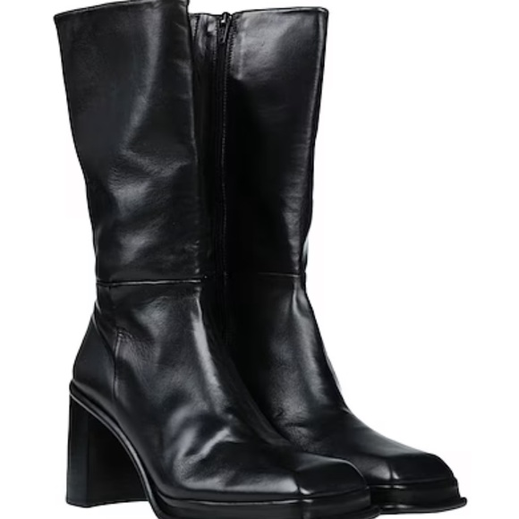 Miista Black Heeled Leather Boots - Picture 2 of 4